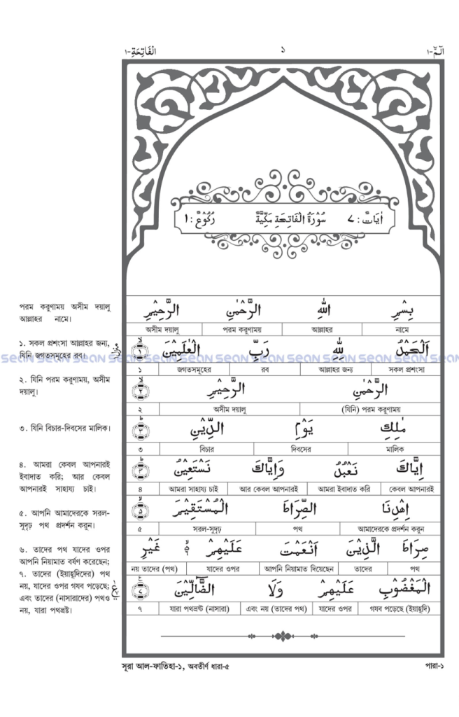 মহিমান্বিত কুরআন : শব্দে শব্দে অর্থ (বয়স্ক ভার্সন)