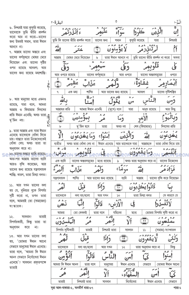 মহিমান্বিত কুরআন : শব্দে শব্দে অর্থ (বয়স্ক ভার্সন)